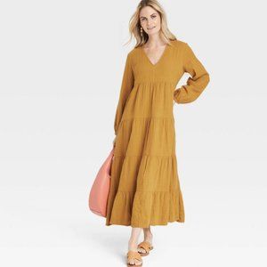 Women's Bell Long Sleeve Tiered Gauze Dress - Universal Thread™ : Target